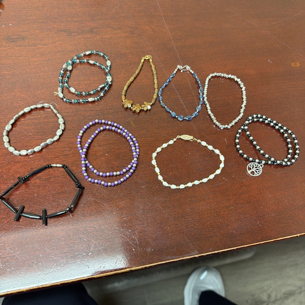 Lot of 12 Beaded Bracelets Stretch Crystal Stone Boho‎ Tree Of Life Jewelry